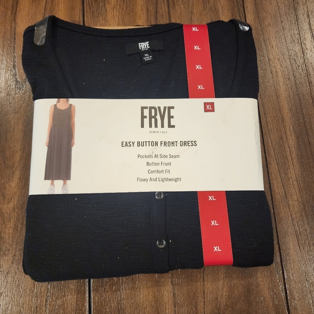 Frye Button Front Midi Maxi sleeveless casual summer Lounge Dress black new xl - Picture 2 of 7